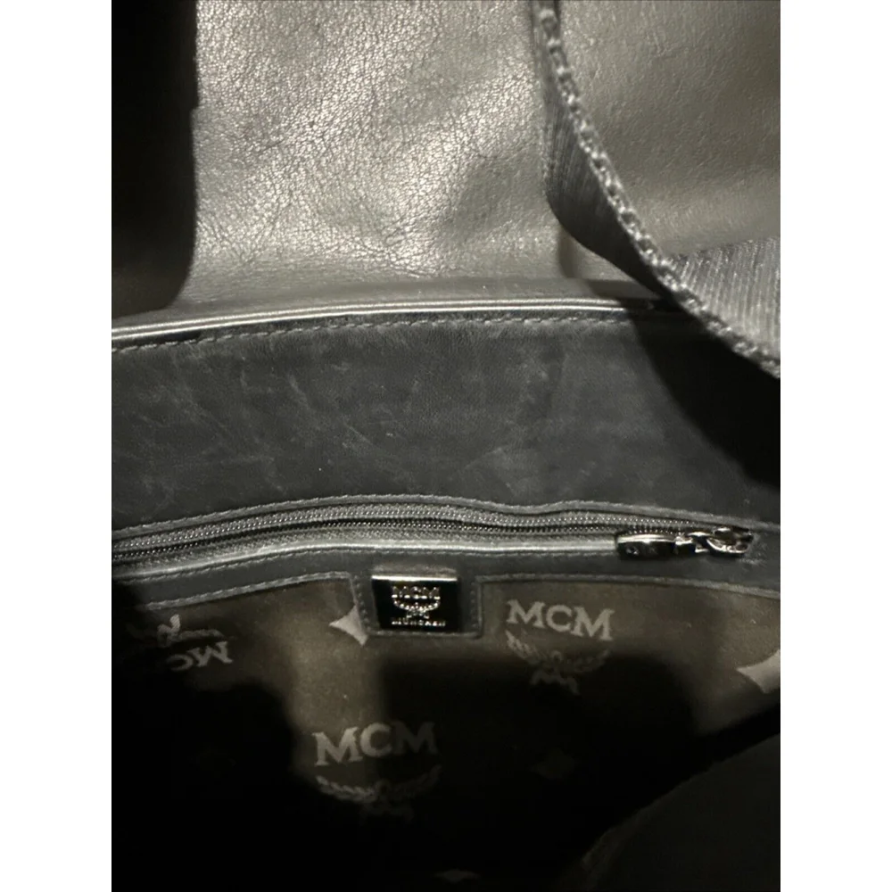 MCM Crossbody Leather Black Messenger Handbag Unisex - Picture 12 of 16